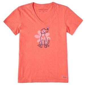 NWT Life is Good Coral Dog Graphic Tee Size XXXL